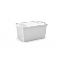 Contenitori in plastica BI BOX L  55 x 35 x 28 h bianco/trasp. (5 pezzi)