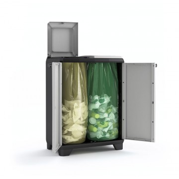 Mobile da esterno per la raccolta differenziata Split Recycling Premium 68 x 39 x 92 h grigio